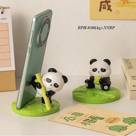 Flaze FLAZE Bamboo Panda Handmade Resin Art Phone Holder Table Creative Phone Holder
