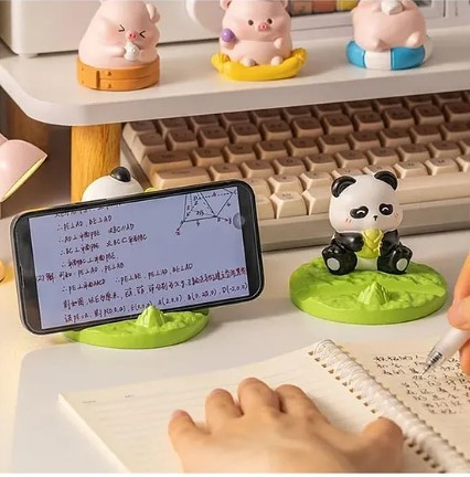 Flaze FLAZE Bamboo Panda Handmade Resin Art Phone Holder Table Creative Phone Holder