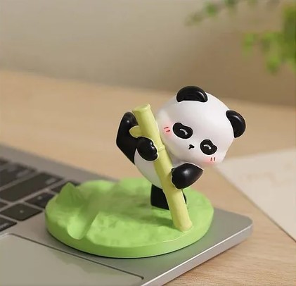 Flaze FLAZE Bamboo Panda Handmade Resin Art Phone Holder Table Creative Phone Holder