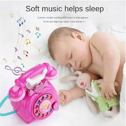 Parteet Classic Old Style Musical Landline Telephone for Kids with Story and Poetry Sound Baby Phone Mobile Musical Toys for Children